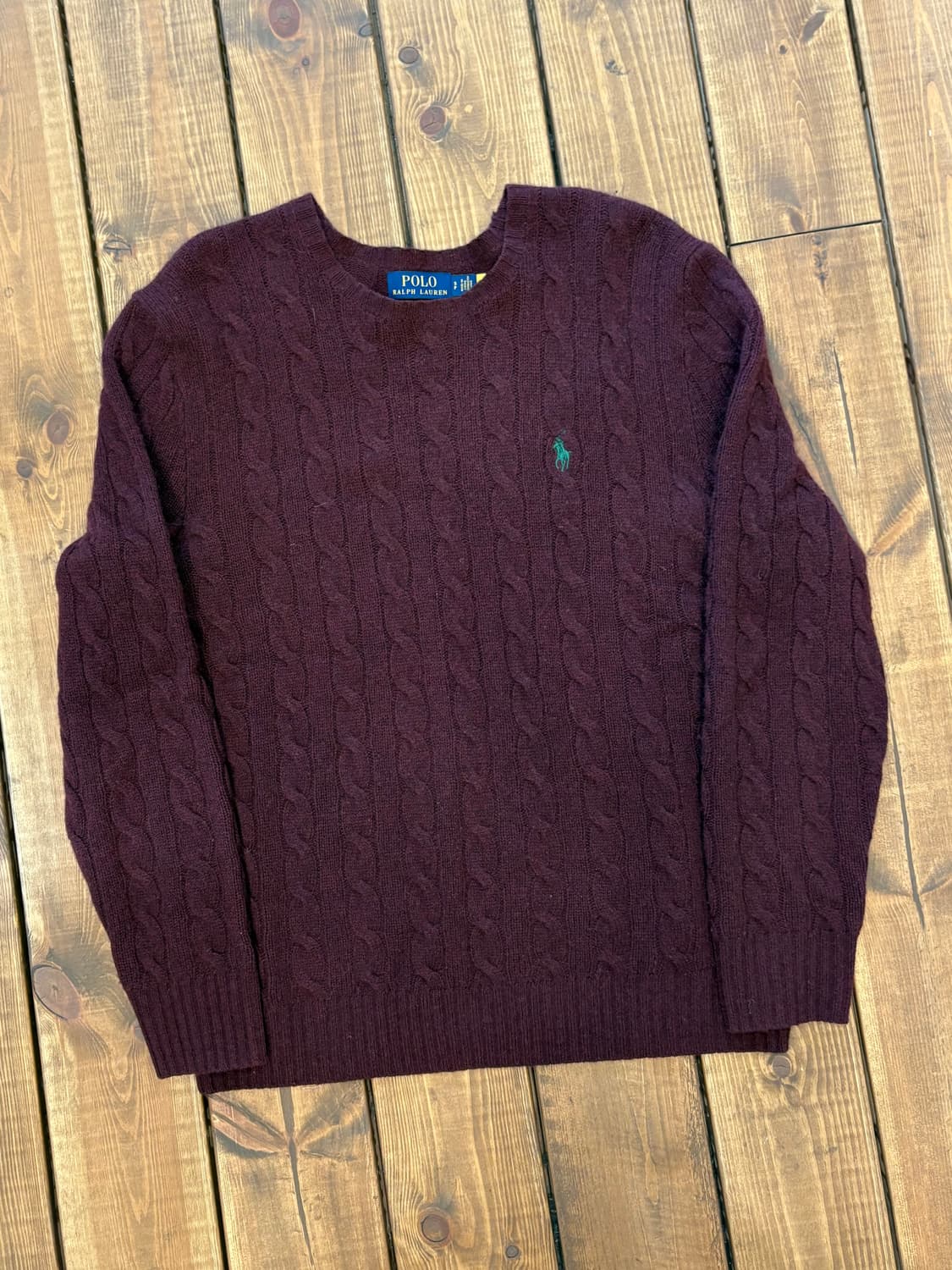 폴로 와인 꽈배기 니트 상품이미지4