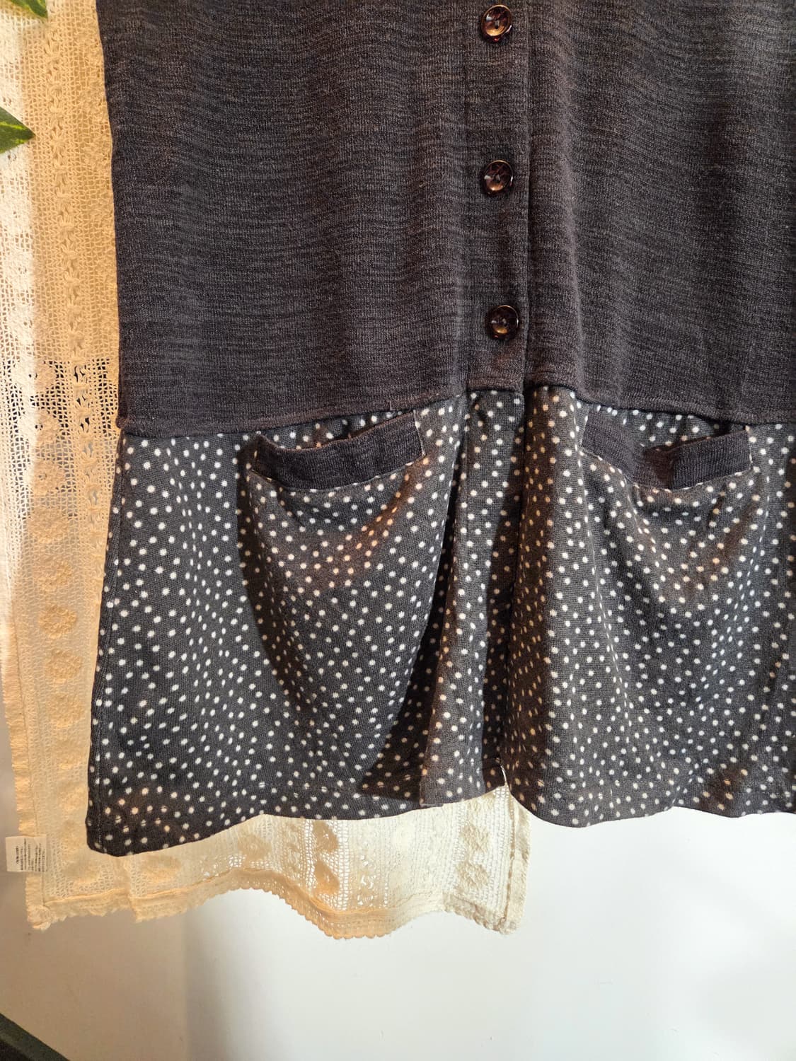 도트 포인트 반팔 니트 원피스 상품이미지3