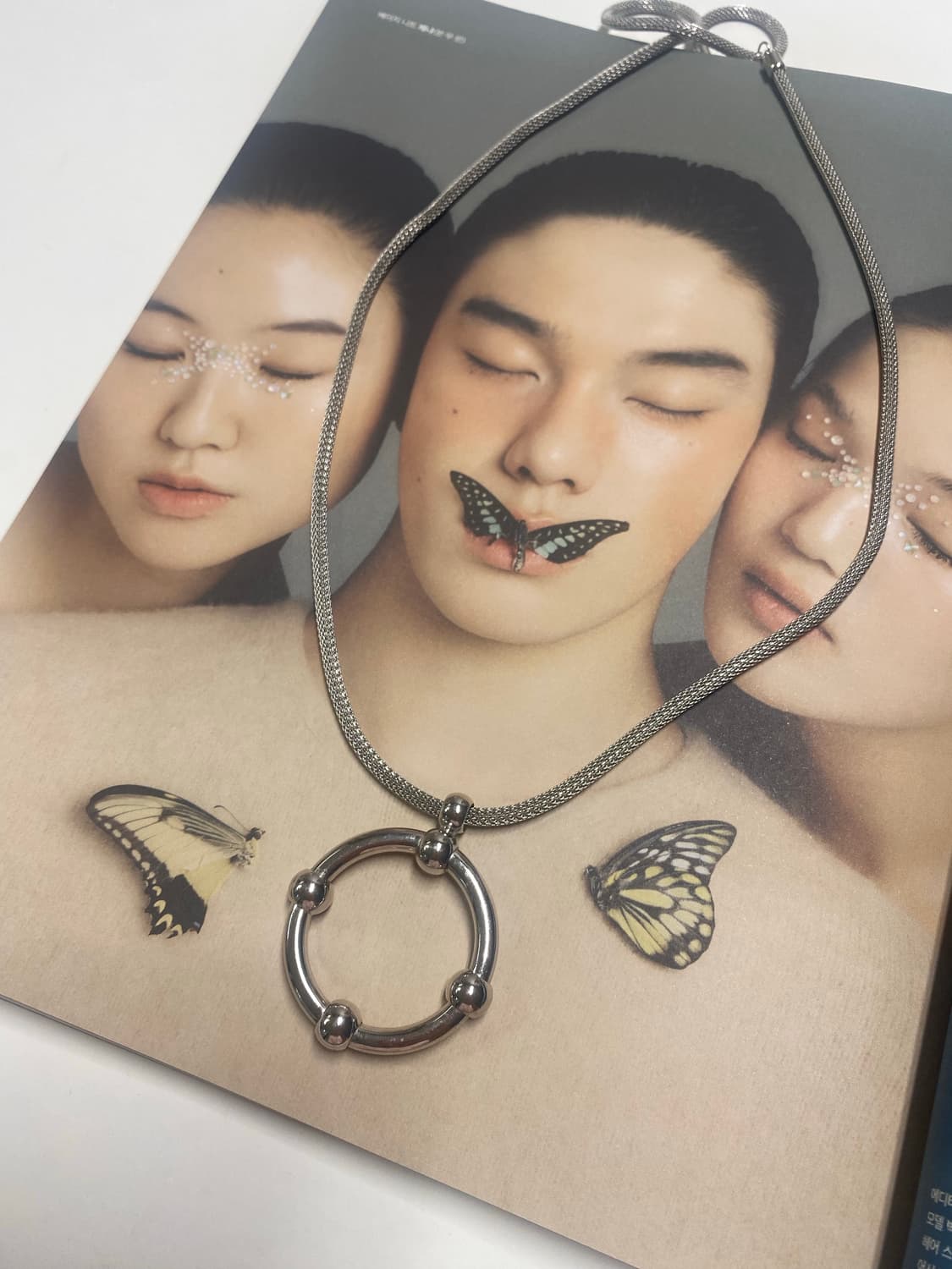 미국 빈티지 실버톤 서클 네크리스 목걸이 상품이미지1