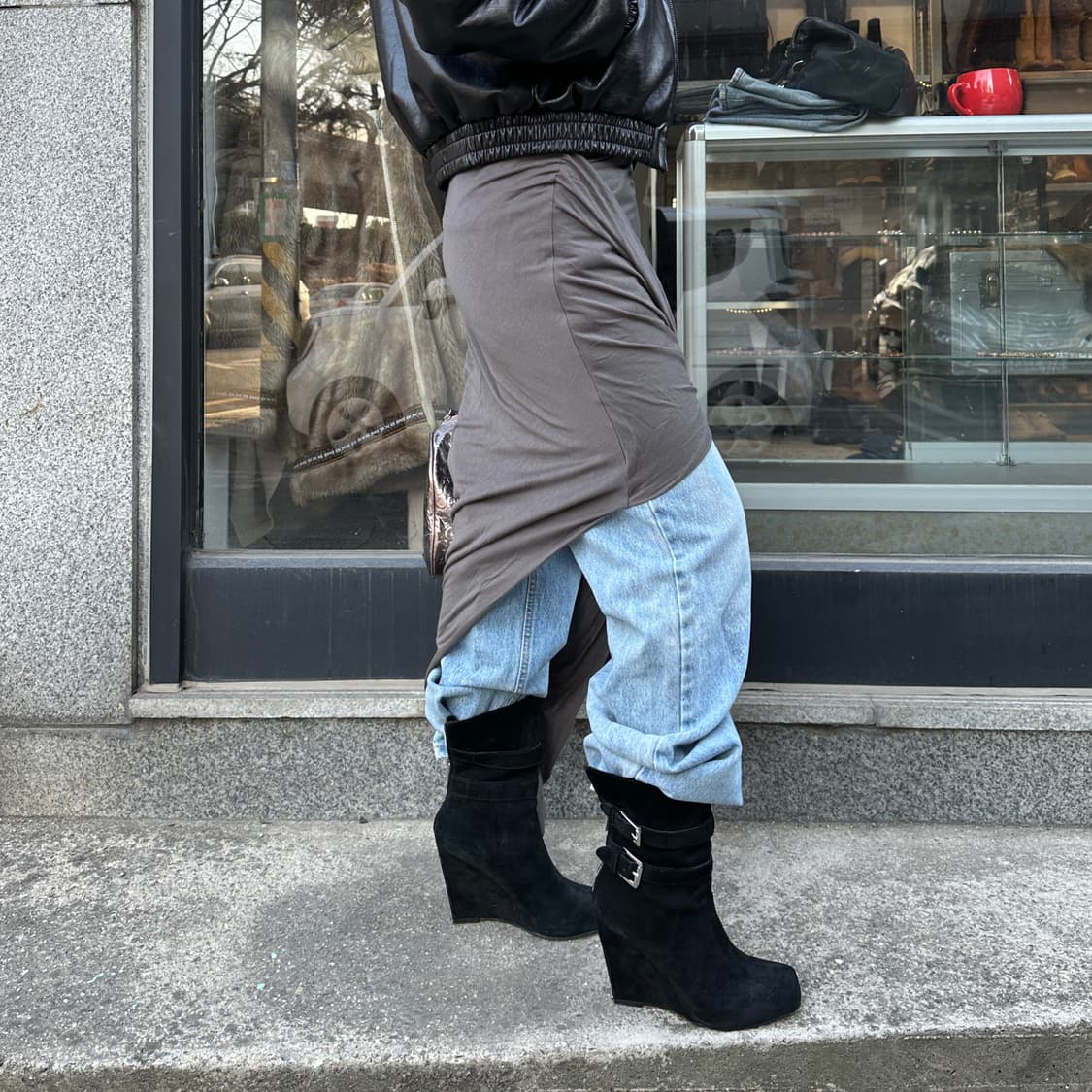 헬무트 랭 비대칭 레이어드 스커트 상품이미지7