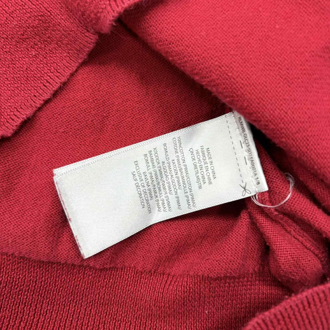 폴로 랄프로렌 버건디 피마 코튼 니트 가디건(XL) 상품이미지4