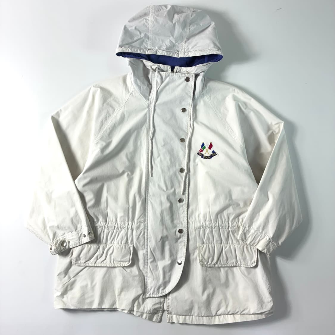 Polo  폴로 랄프로렌 90,s 코튼 크로스 플래그 화이트 후드자켓   상품이미지2