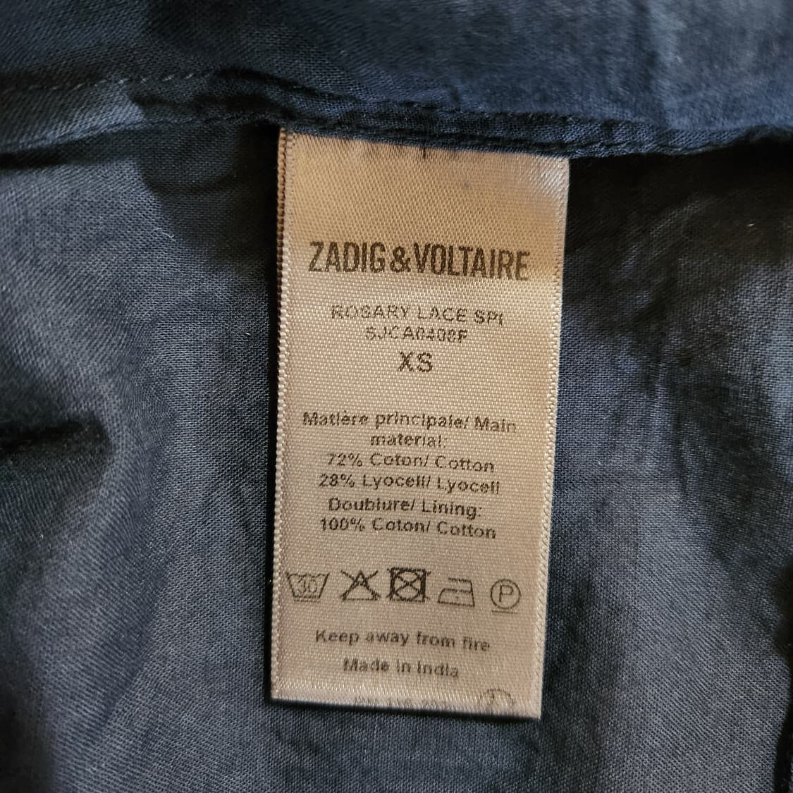 (새상품)쟈딕앤볼테르 시스루벨벳별패턴 원피스 (XS) 상품이미지10