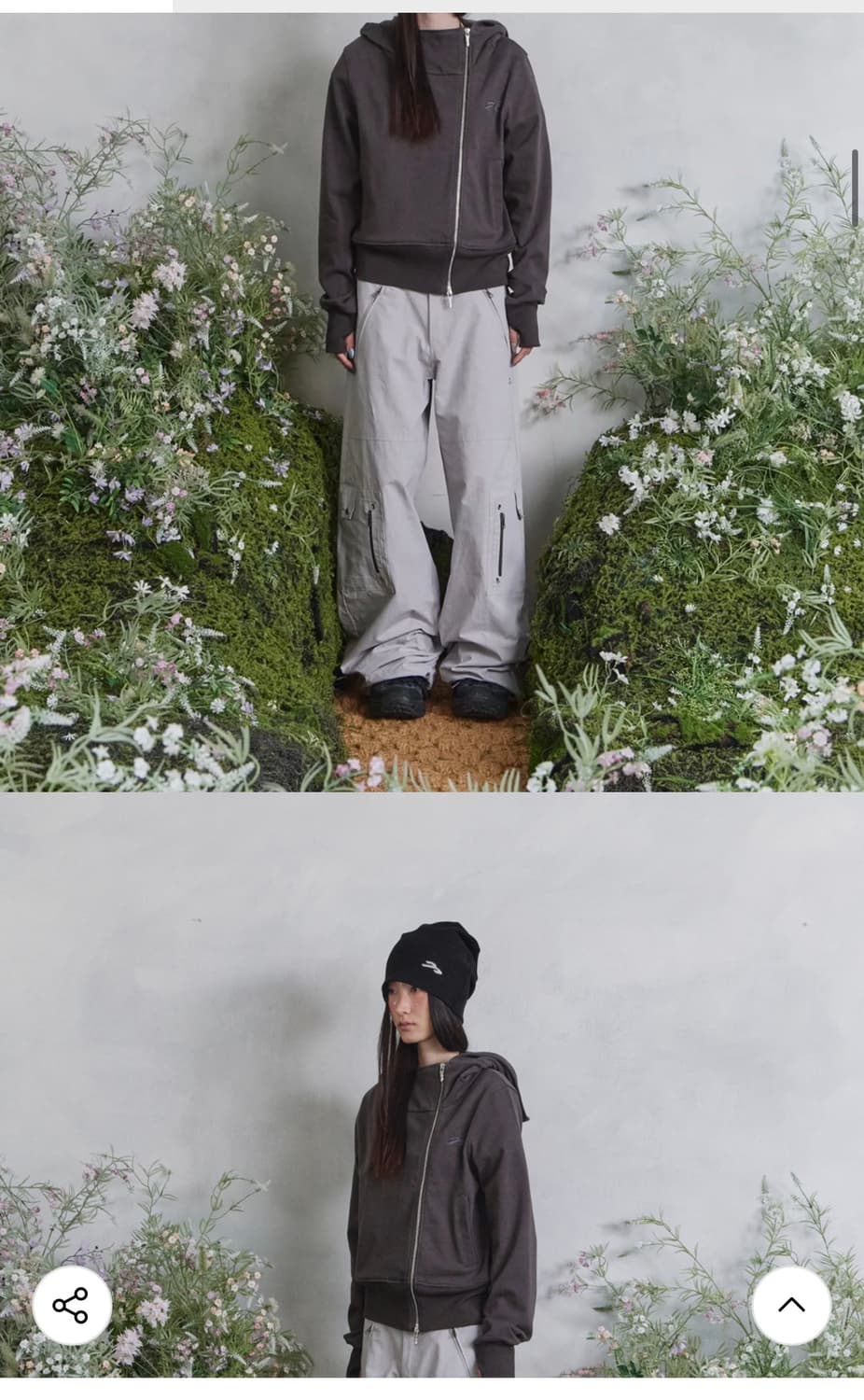 송이 탄산 혼 후드 집업 차콜 1 새상품 (199000원) 상품이미지2