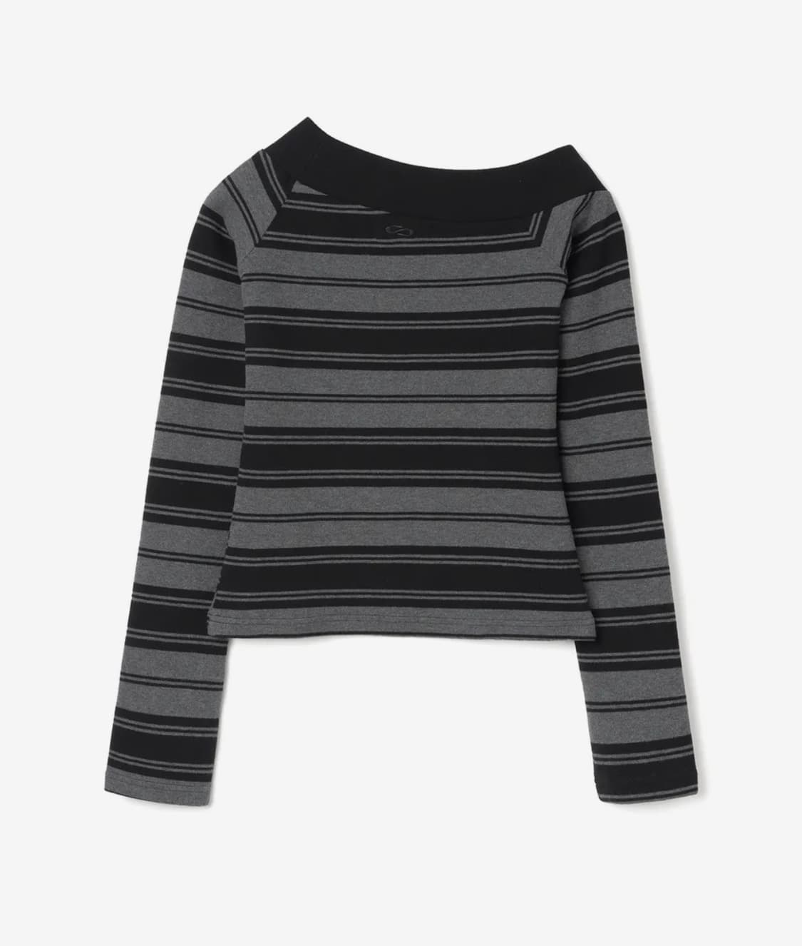 급처) 밀로 우먼 원 숄더 스트라이프 티셔츠 [차콜 그레이] 상품이미지3