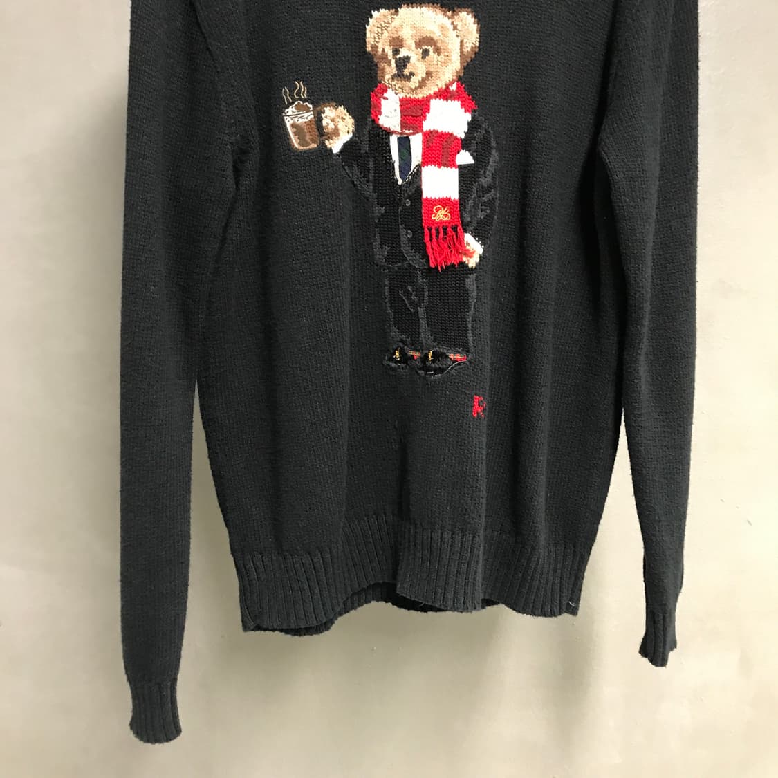 폴로 랄프로렌 베어 니트 블랙 L 상품이미지3