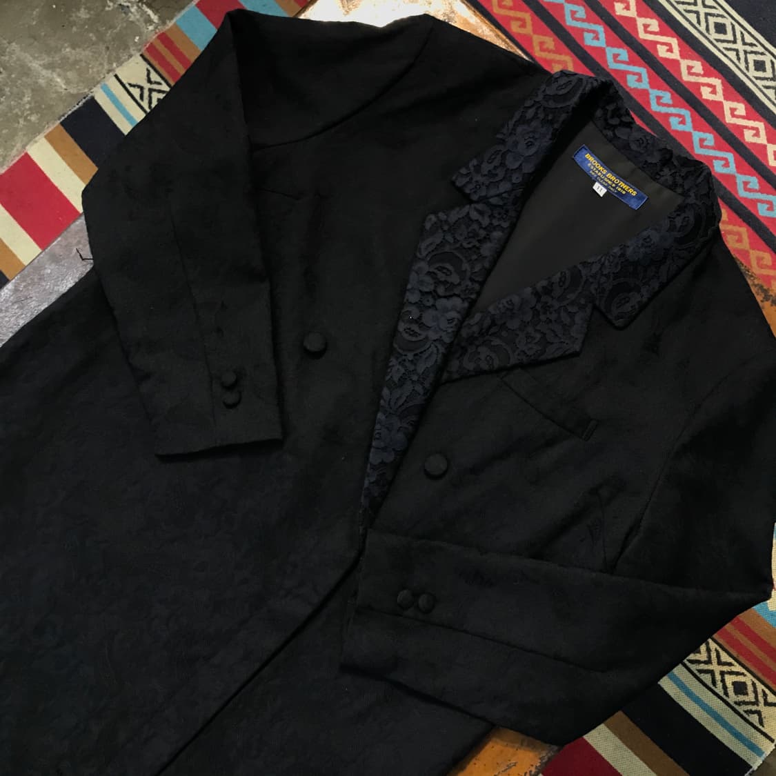 브룩스브라더스 블랙네이비 레이스 드레스코트 여성 55 사이즈 상품이미지2