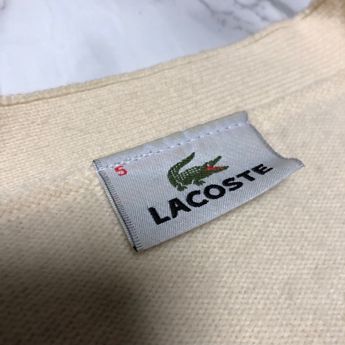 라코스테 램스울 가디건 아이보리 베이지 남성용 상품이미지4
