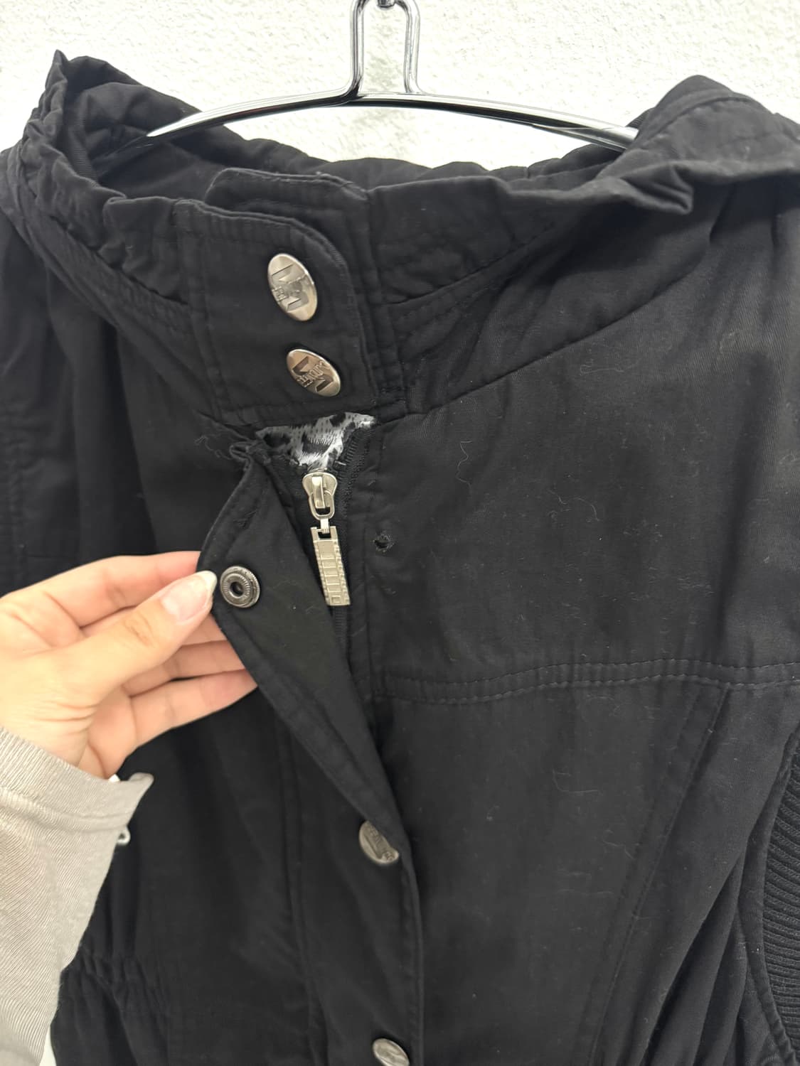 Zip-Up Button Hoodie Dress 상품이미지5