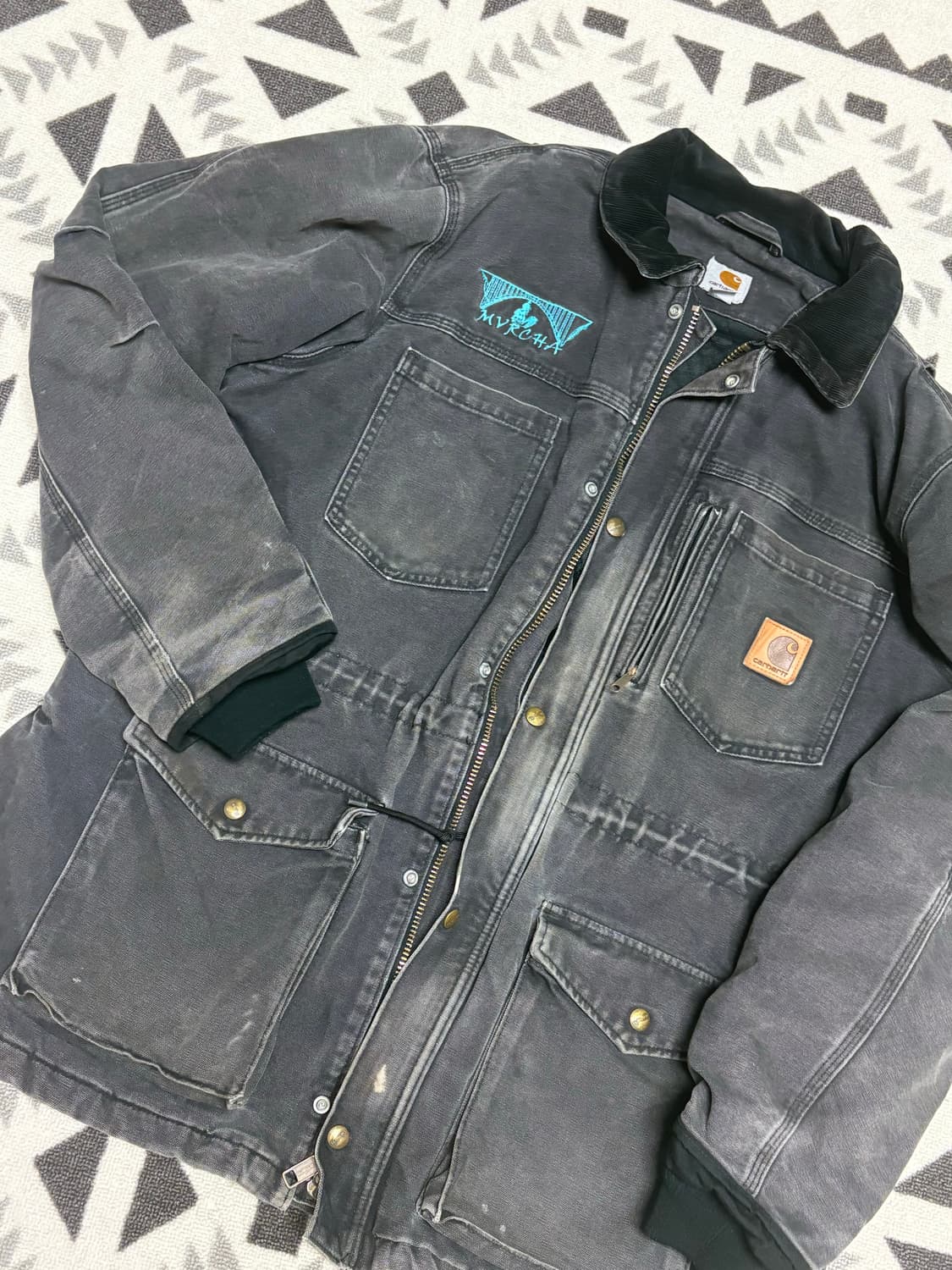 칼하트 오리지널 디트로이트 블랙 워크 자켓 상품이미지2