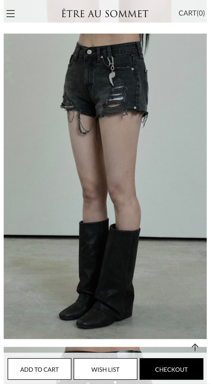 에트오소메 Rivet Damage Keyring Shorts pants 상품이미지2