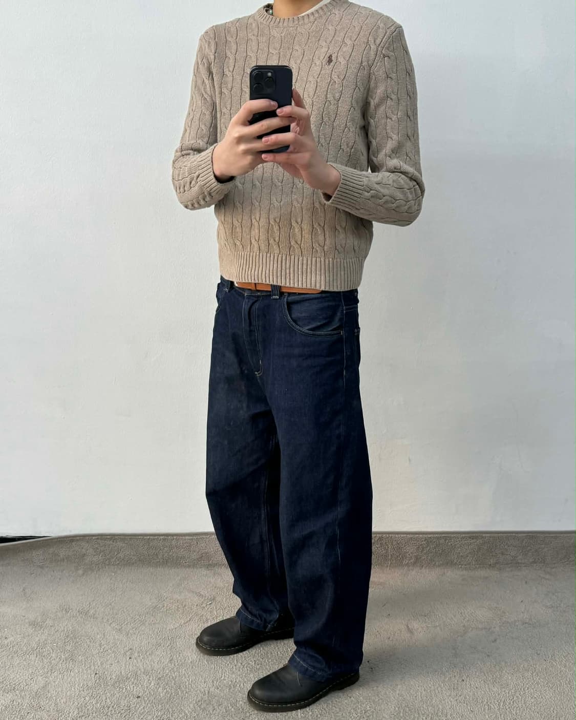 [M] 폴로 랄프로렌 신형 큐알 케이블 코튼 니트 스웨터 베이지 상품이미지2