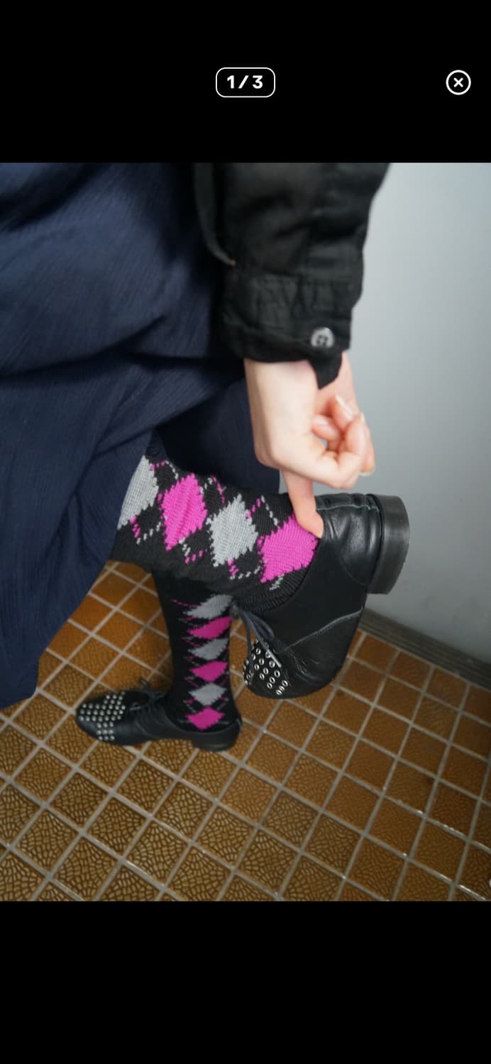 Comme des garcons 니삭스 프릴 아가일 포인트 타이즈 상품이미지3