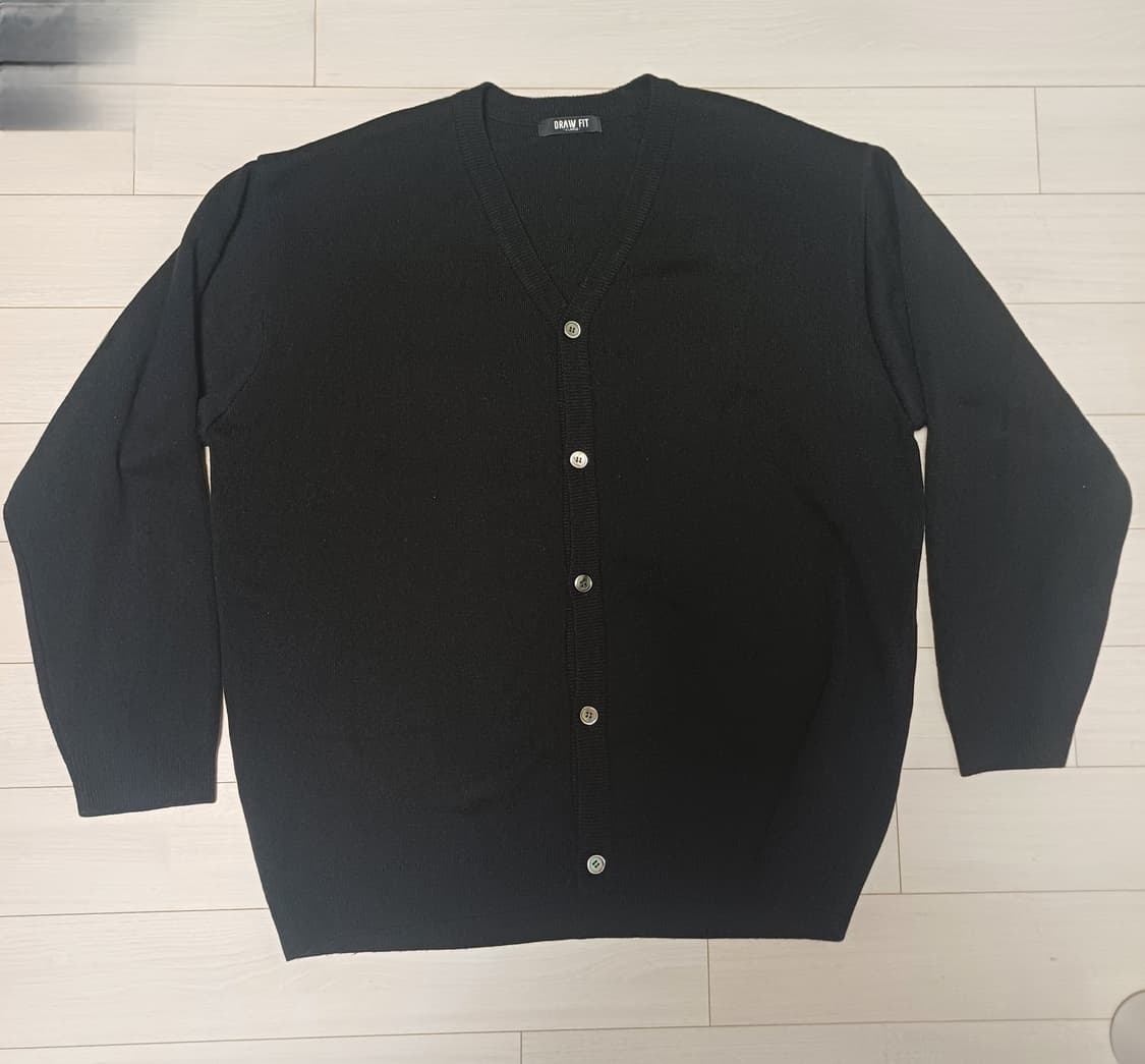 드로우핏 캐시나일론 블렌드 세미오버 가디건 (블랙) 상품이미지1
