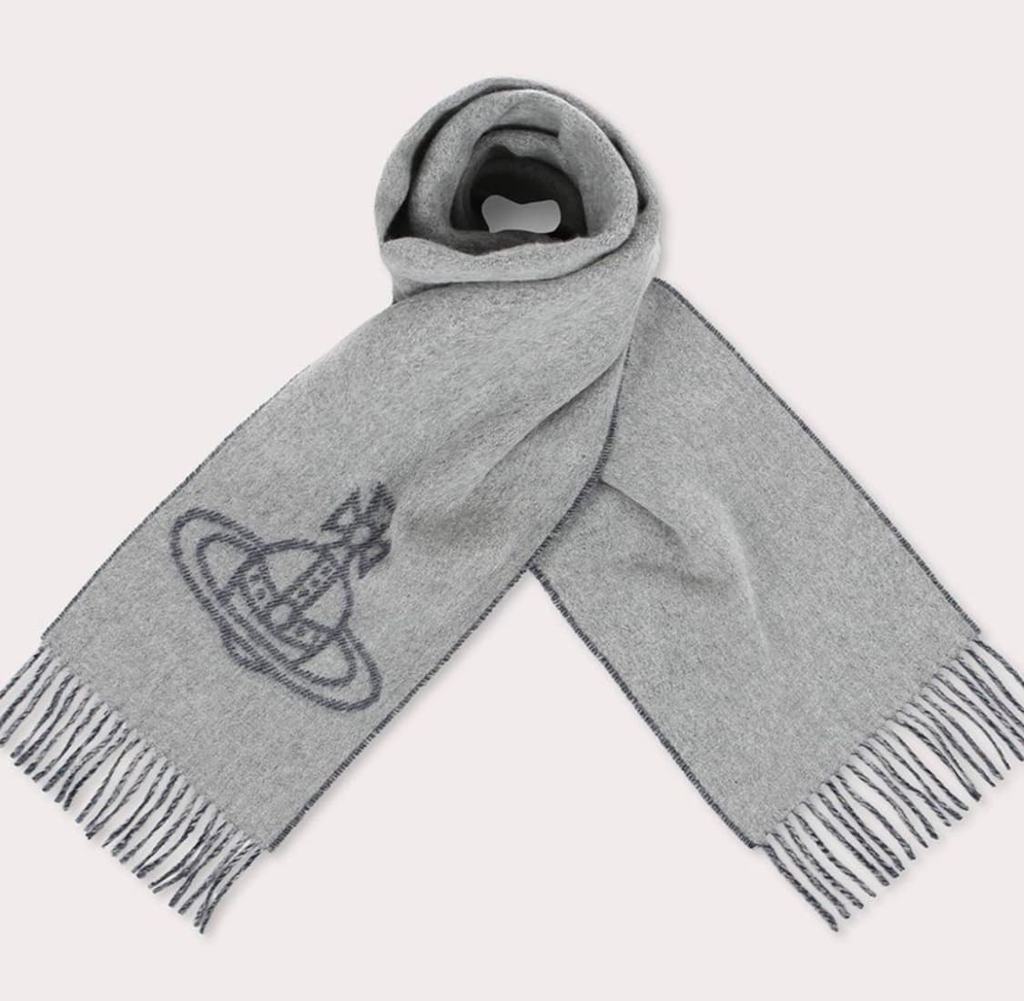 비비안웨스트우드 양면 머플러 그레이/네이비 상품이미지2