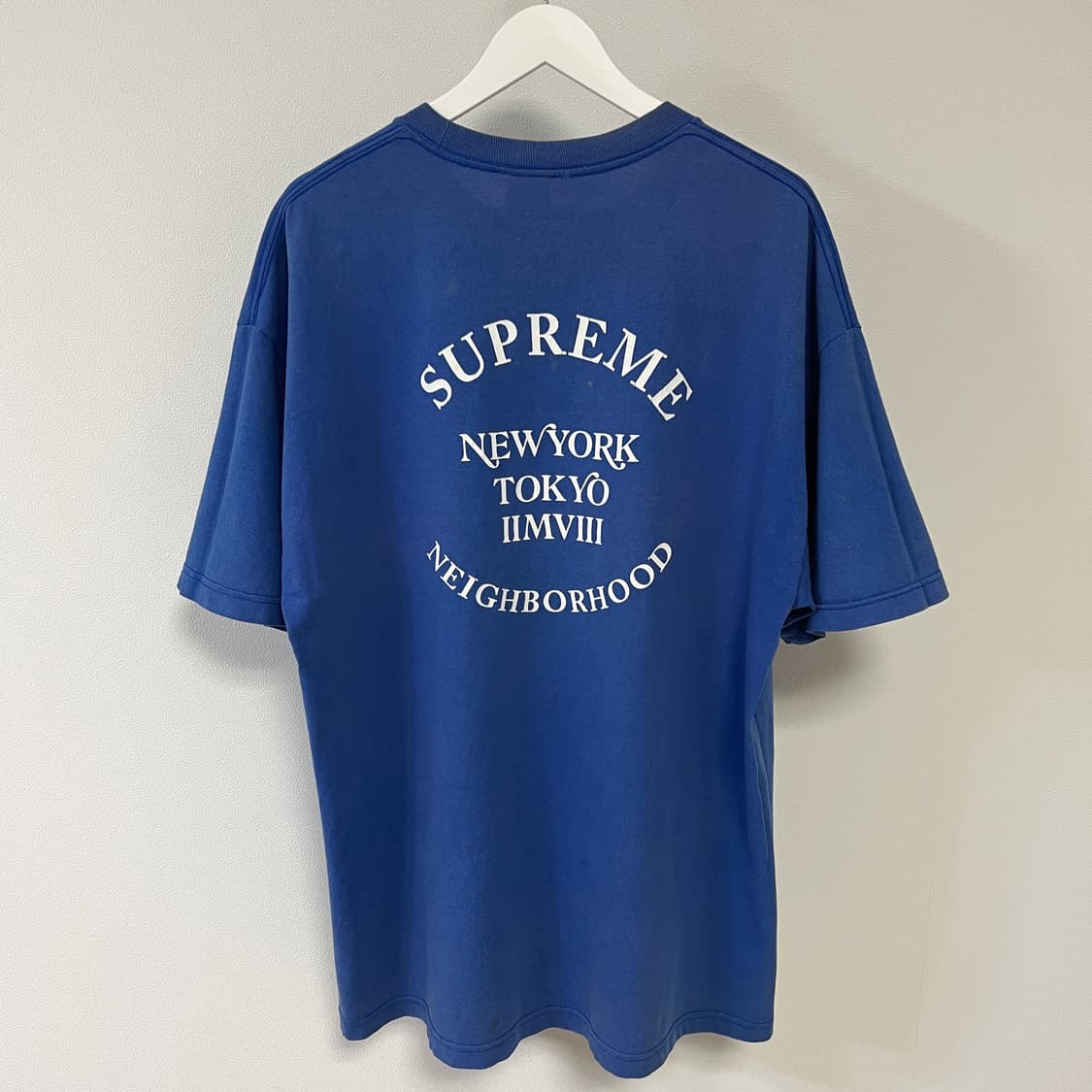 슈프림 07AW 네이버후드 NS로고 티셔츠 블루 상품이미지2