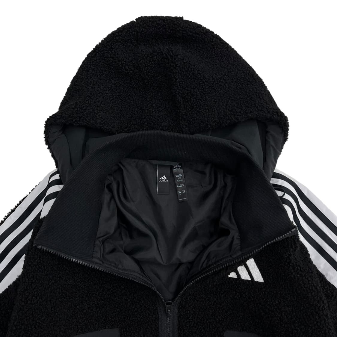 아디다스 에센셜 블랙라인 블랙 뽀글이 후드집업 XS 상품이미지5