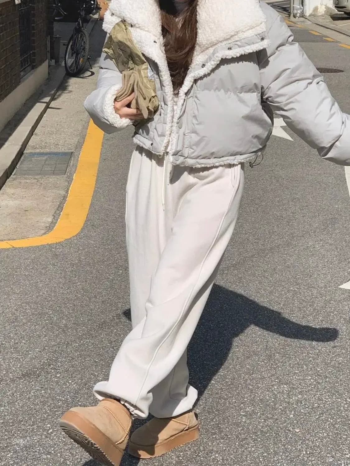 뮤트크레메 토리 숏패딩 패딩 뮤트카키패딩 그레이패딩 상품이미지1