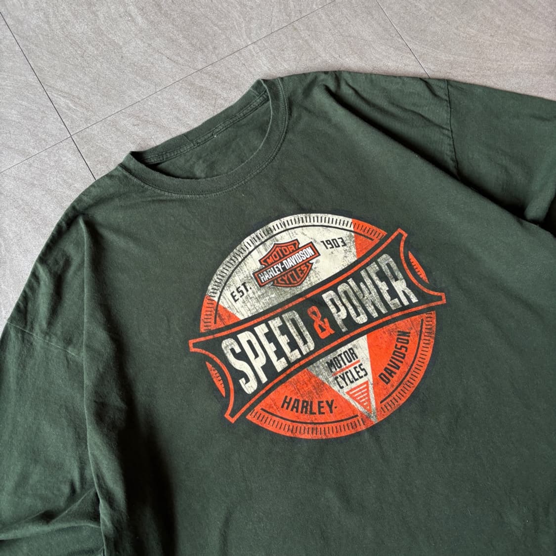 할리데이비슨 정품 그린 긴팔 티셔츠 상품이미지2
