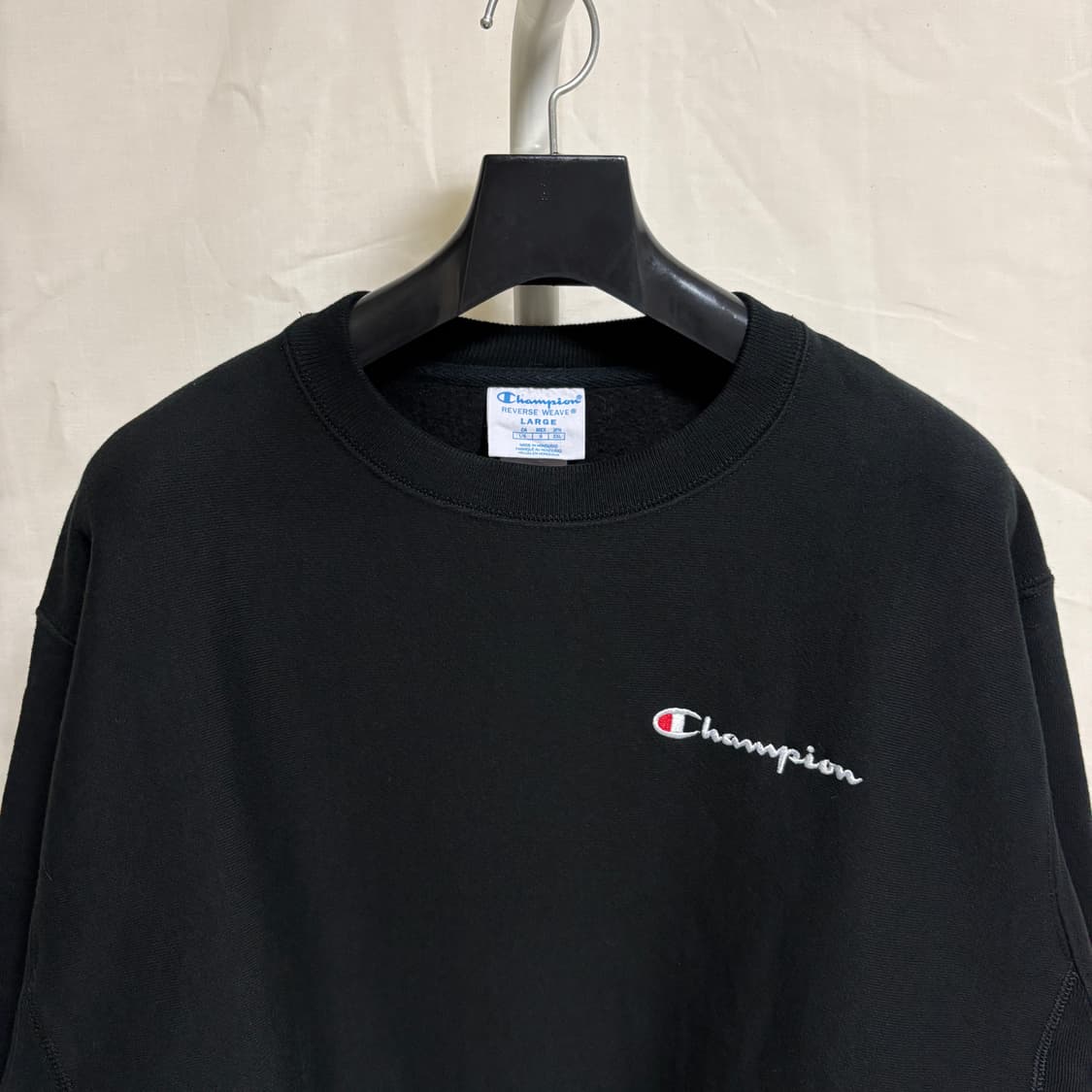 챔피온 리버스위브 기모 맨투맨 스웻셔츠 / 블랙, L 상품이미지2