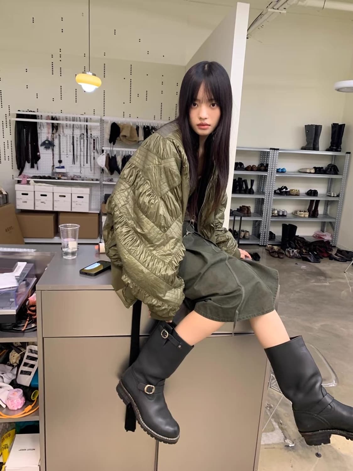 NEVERSEEZ  누빔 퀄팅 블루종 봄버자켓 상품이미지9