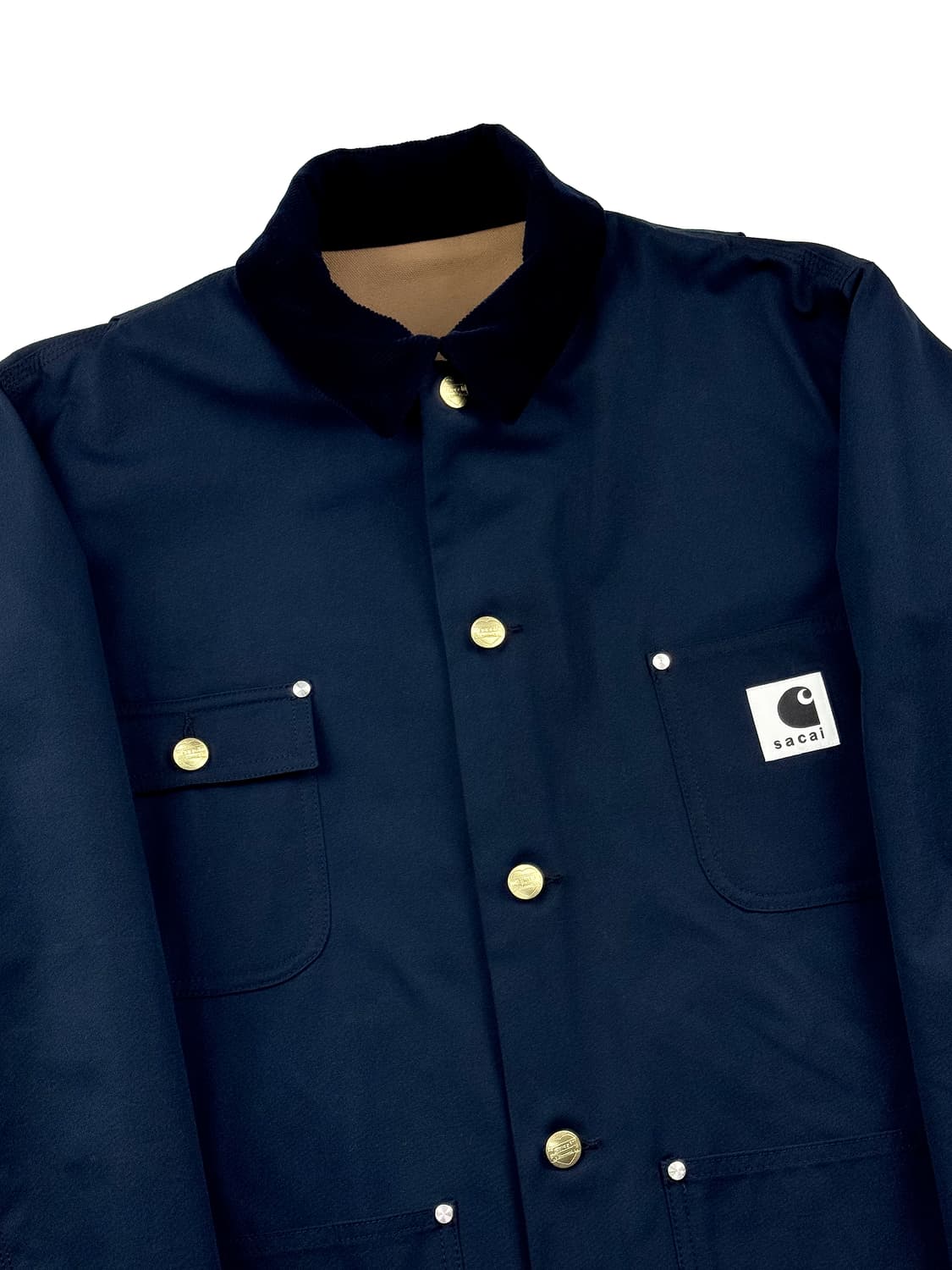 사카이 x 칼하트 WIP 리버시블 덕 자켓 베이지 네이비 상품이미지6