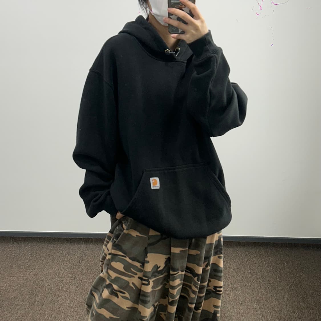 Carhartt 칼하트 usa 오리지널 블랙 후드티 상품이미지2