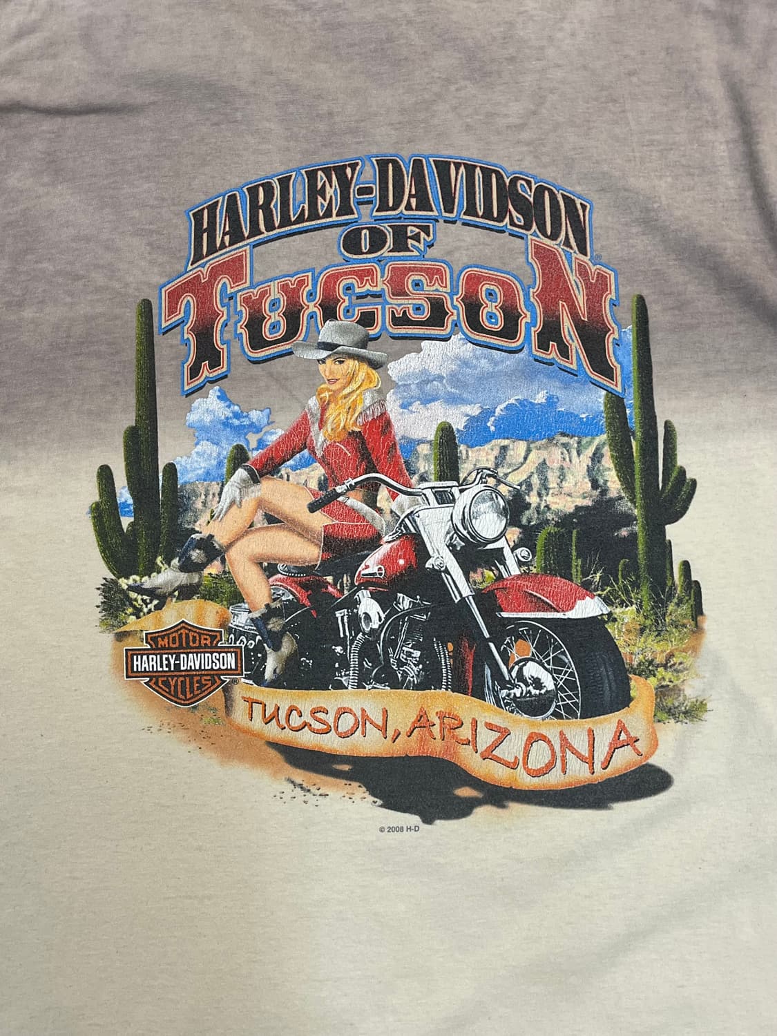 할리 데이비슨 투손 반팔티 베이지 XL #csz3811 상품이미지8