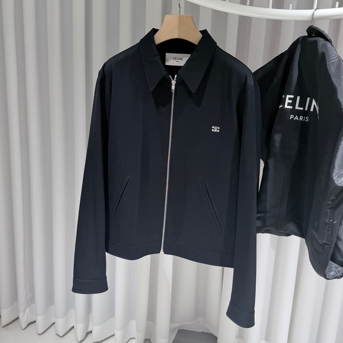 (A+/54) 셀린느 트리옹프 울트윌 블루종 봄버 자켓 블랙 상품이미지2