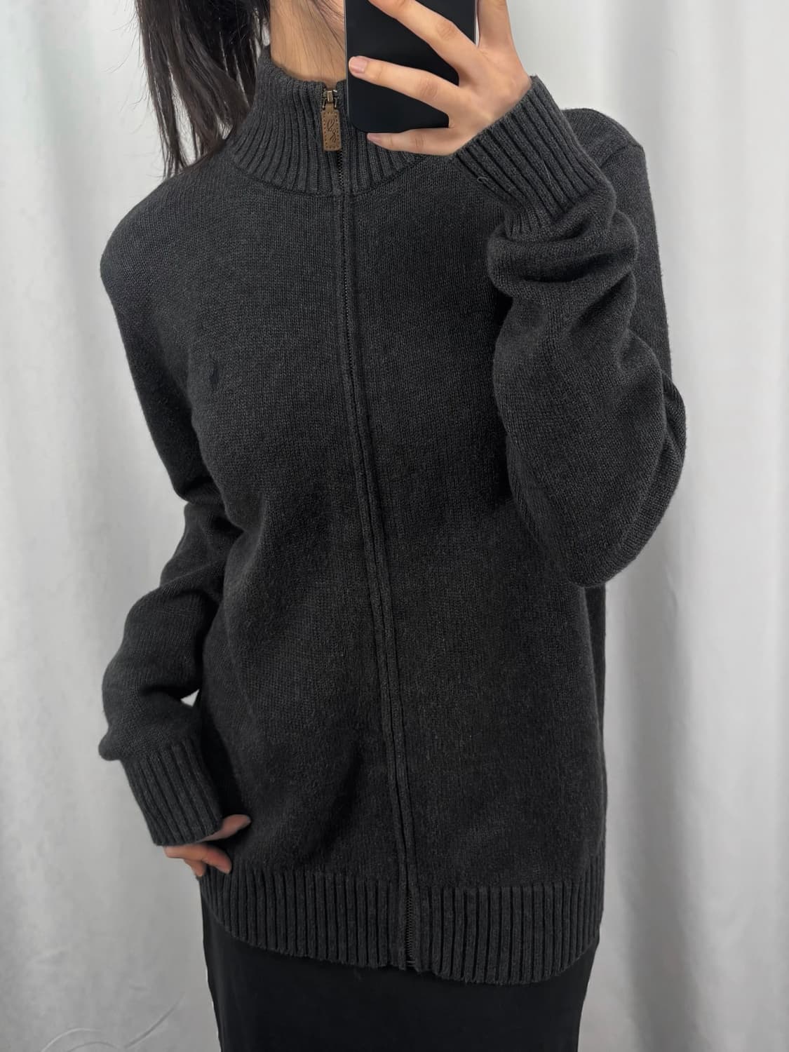 폴로 그레이 니트 집업 상품이미지3