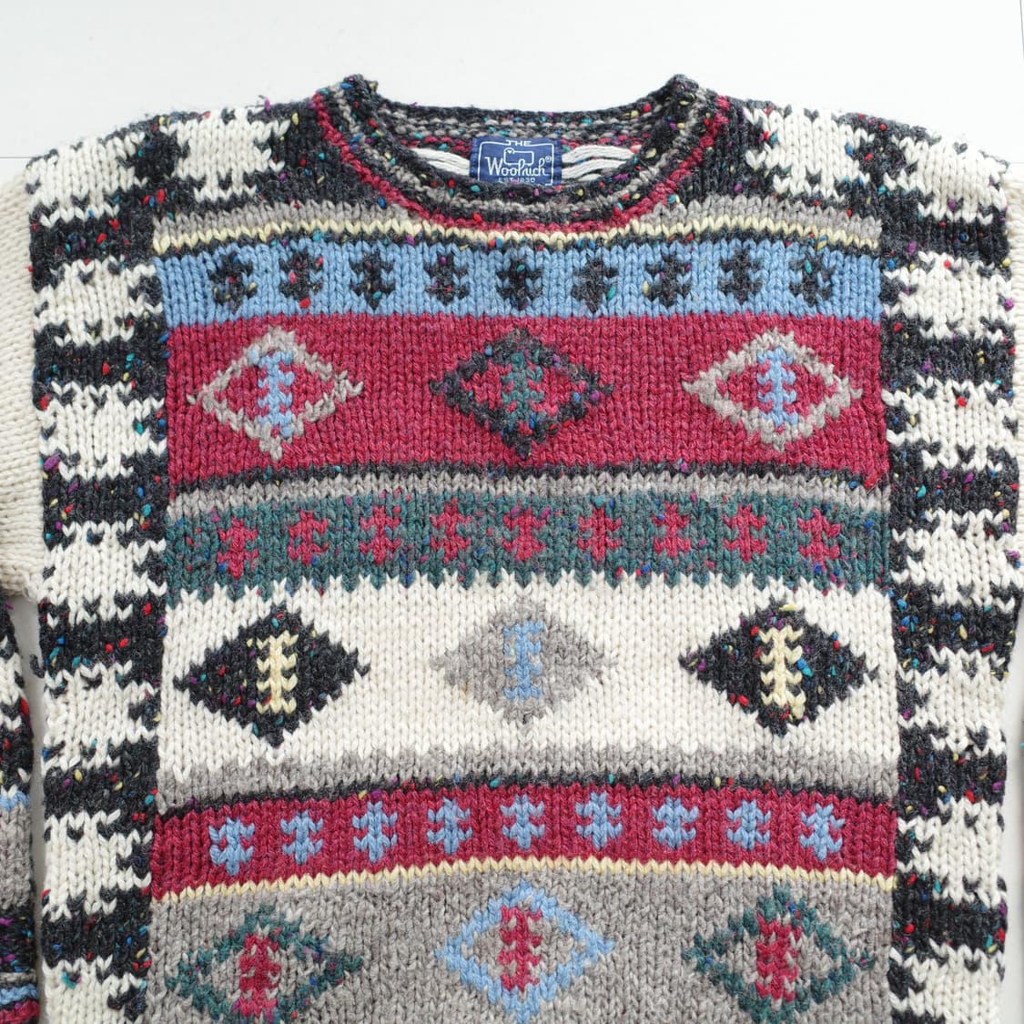 울리치 에스닉/지오메트릭 패턴 100% 울 니트 스웨터 상품이미지2