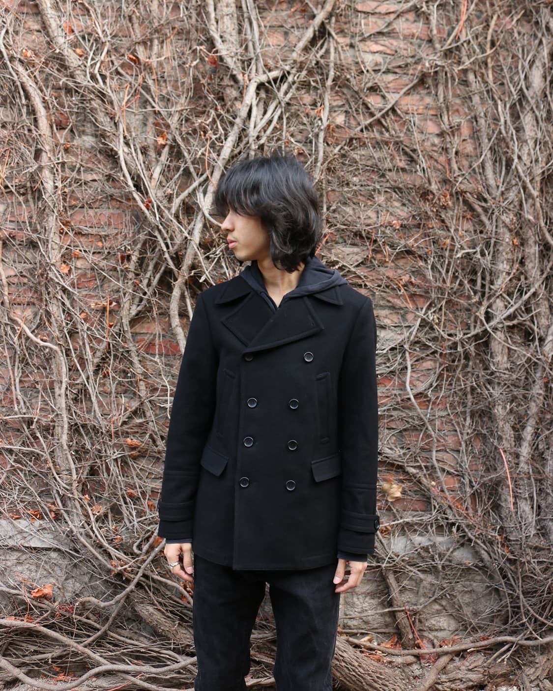 블랙 바렛 블랙 울 피코트  상품이미지1