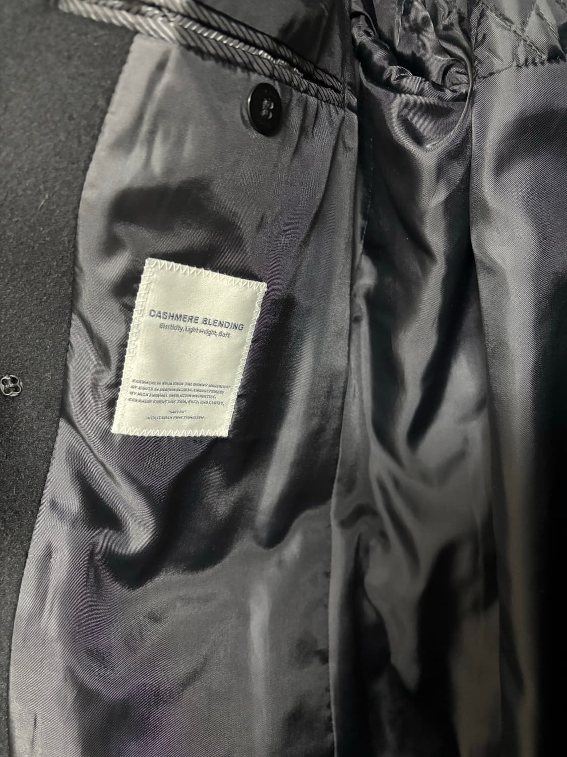 (XL) BON 블랙 더블 브레스티드 코트 상품이미지3