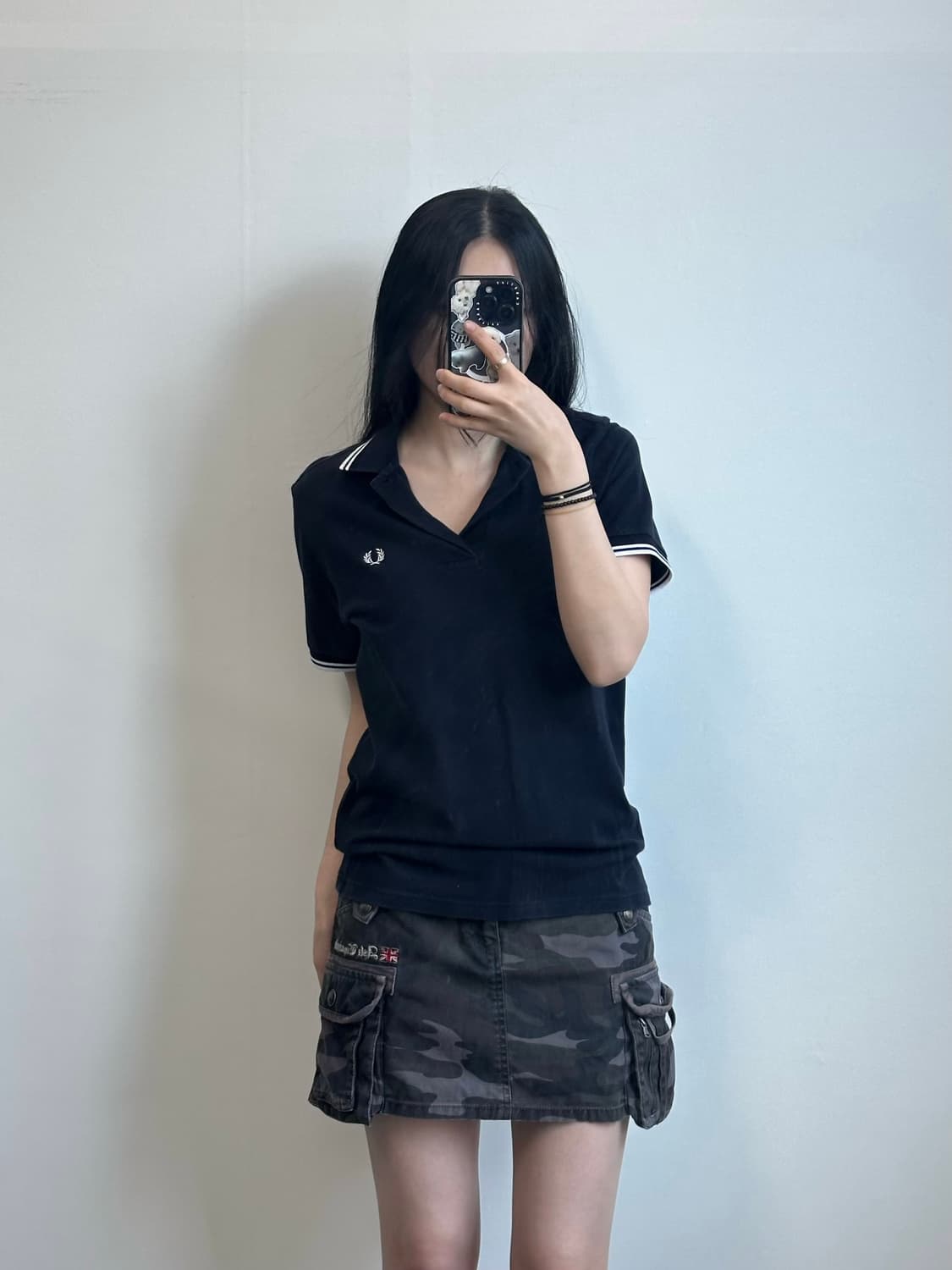 프레드페리 자수로고 블랙 반팔 피케 티셔츠 상품이미지1
