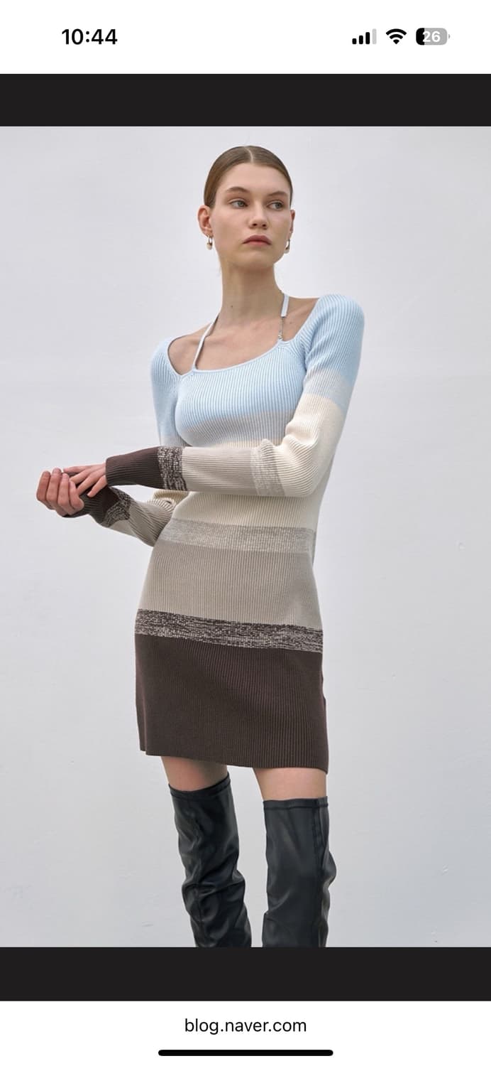 아틀리에나인 홀터넥 니트 원피스 상품이미지3