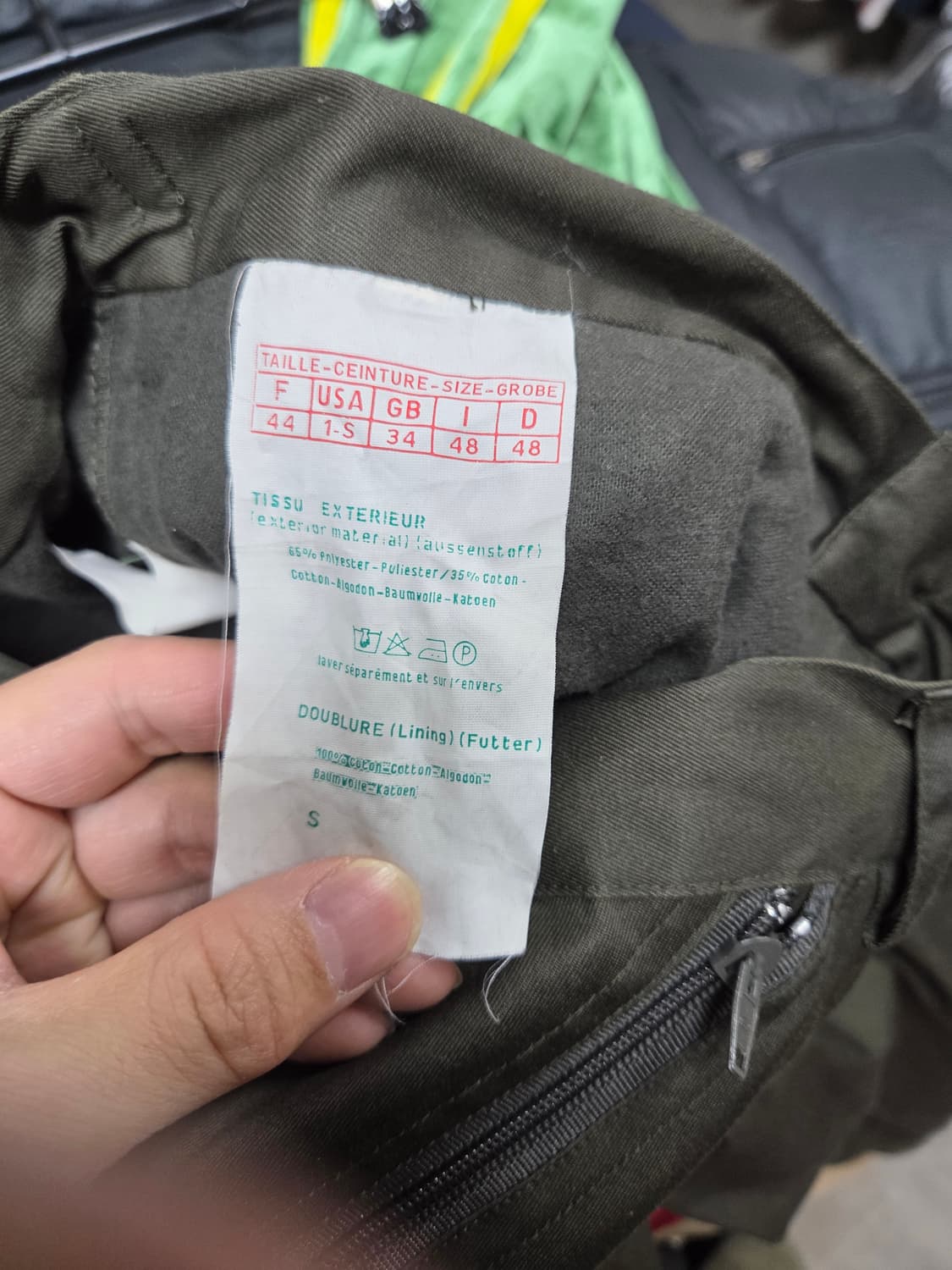 빈티지 프랑스 군복 멀티포켓 안감플리스 코튼 카고팬츠 대략 30 상품이미지3