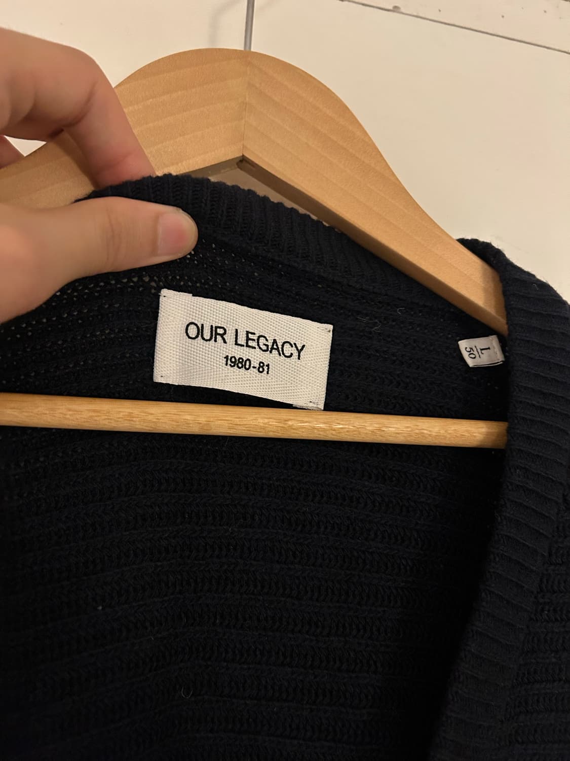 아워레가시 버진울 가디건 네이비 상품이미지2