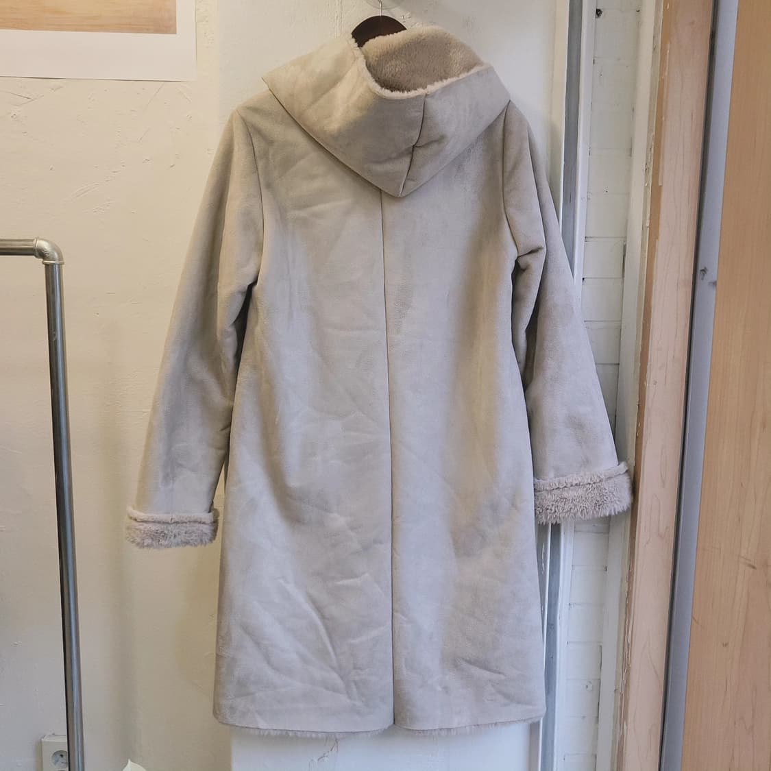 Earth music 크림베이지 무스탕 코트 여성 M 상품이미지7