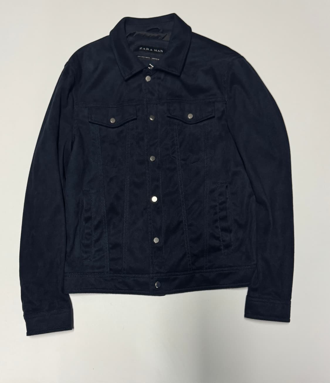 남녀공용 자라 ZaRa 페이크 스웨이드 크롭 자켓 네이비 S 상품이미지1