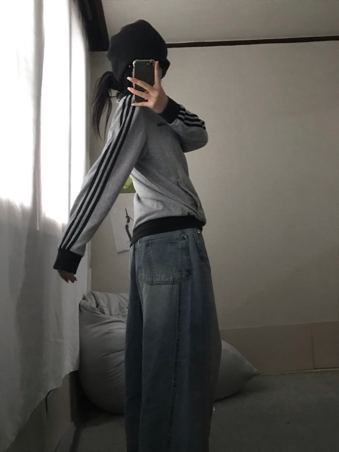 아디다스 그레이 블랙 삼선 면집업 상품이미지5