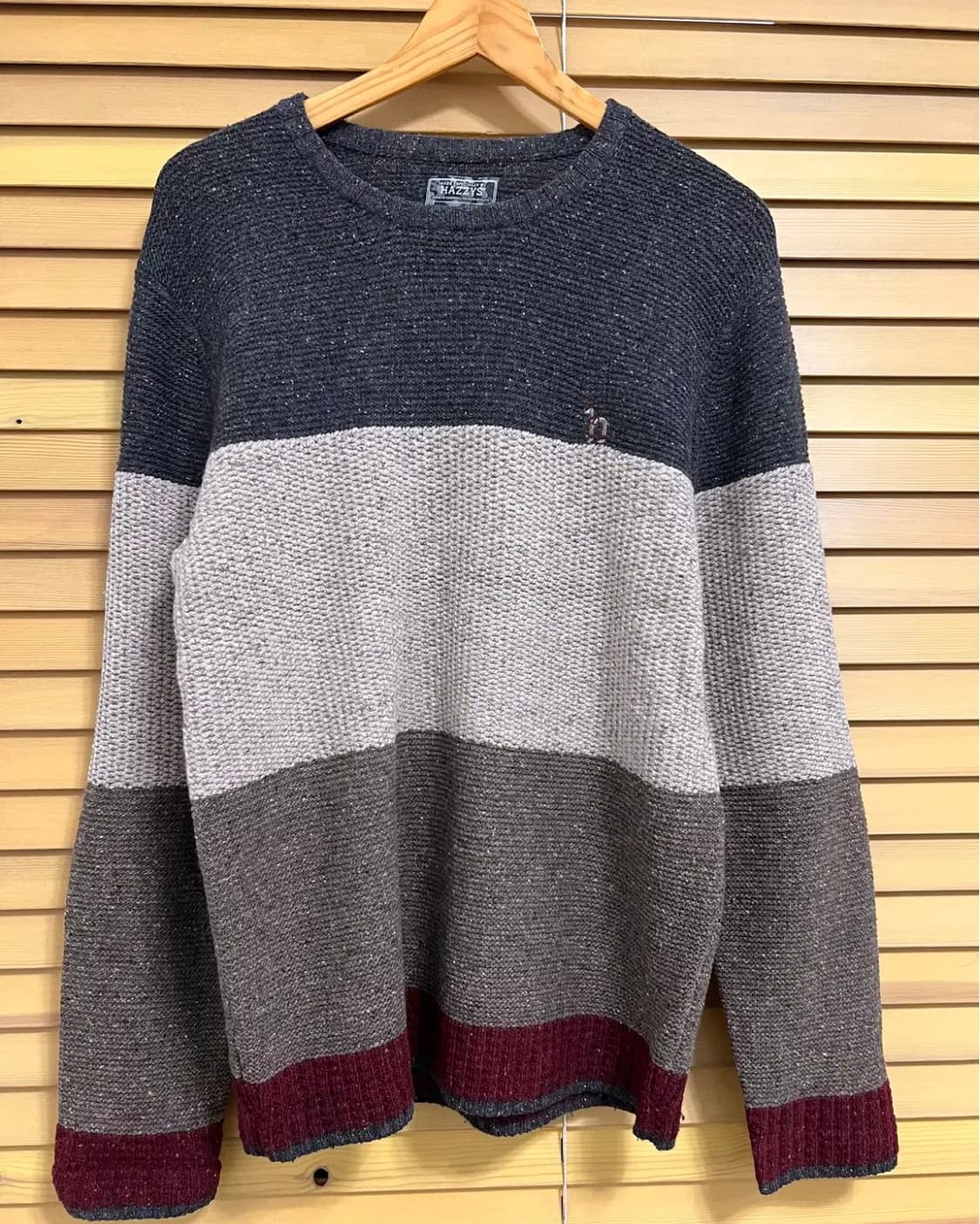 헤지스 남성 스트라이프 라운드울니트 100 상품이미지2