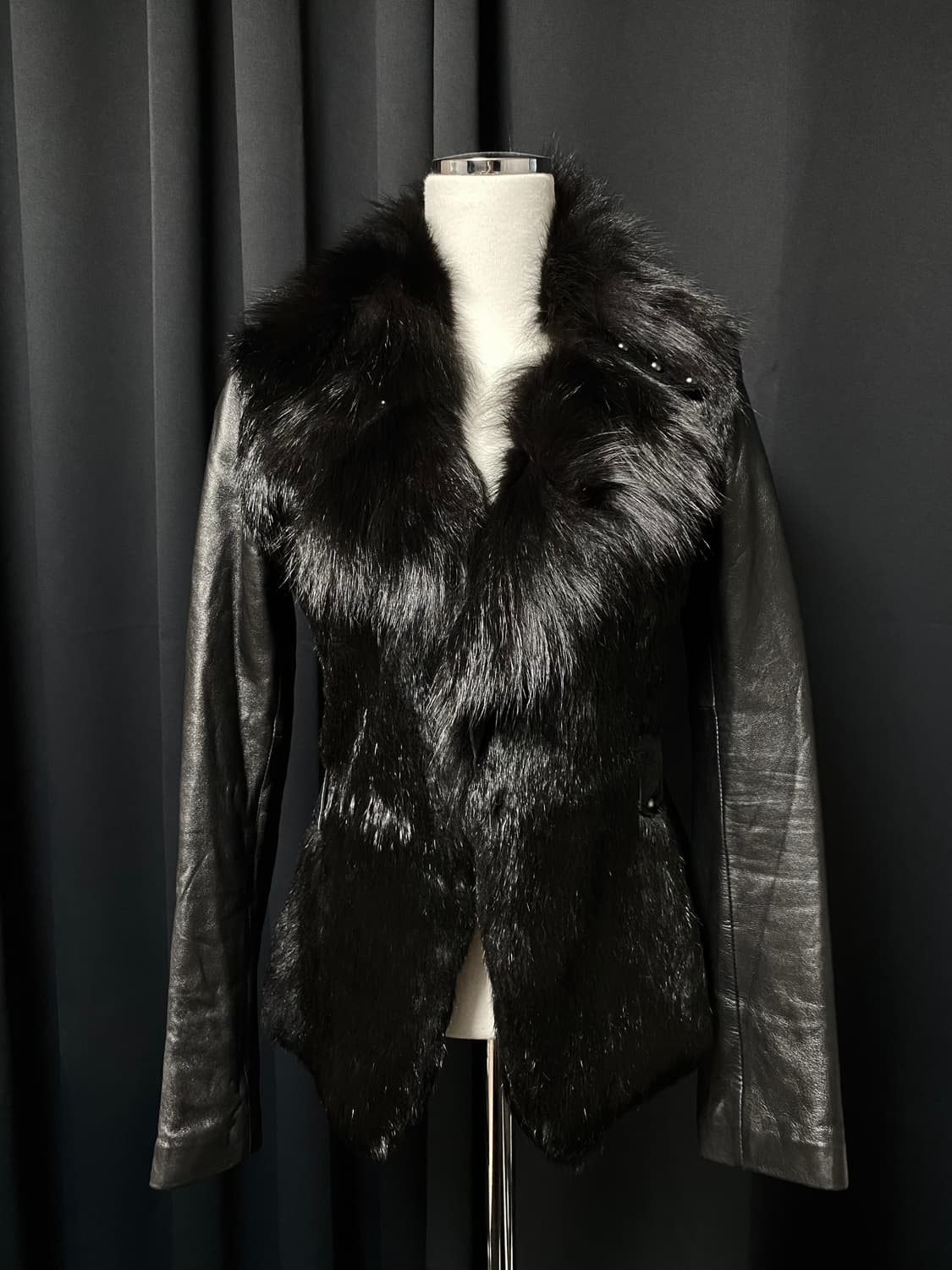 폭스퍼 레더 퍼자켓 여우털 락시크 고딕 모피 상품이미지1