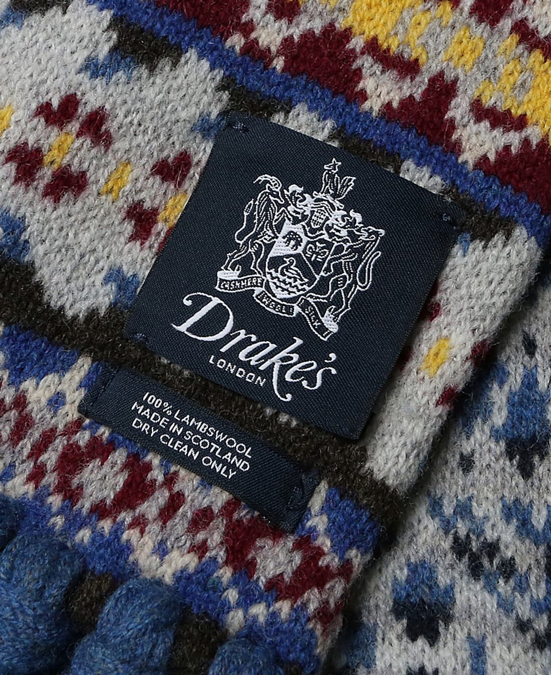드레익스 [Drake's] 스코틀랜드 페어아일 램즈울 니트 머플러 상품이미지5
