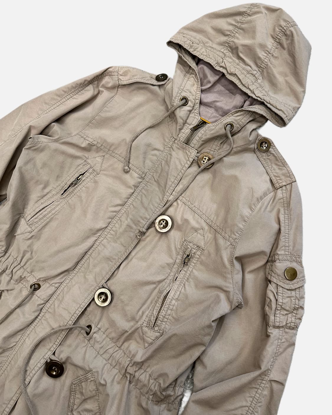 light beige military hood parka 상품이미지4