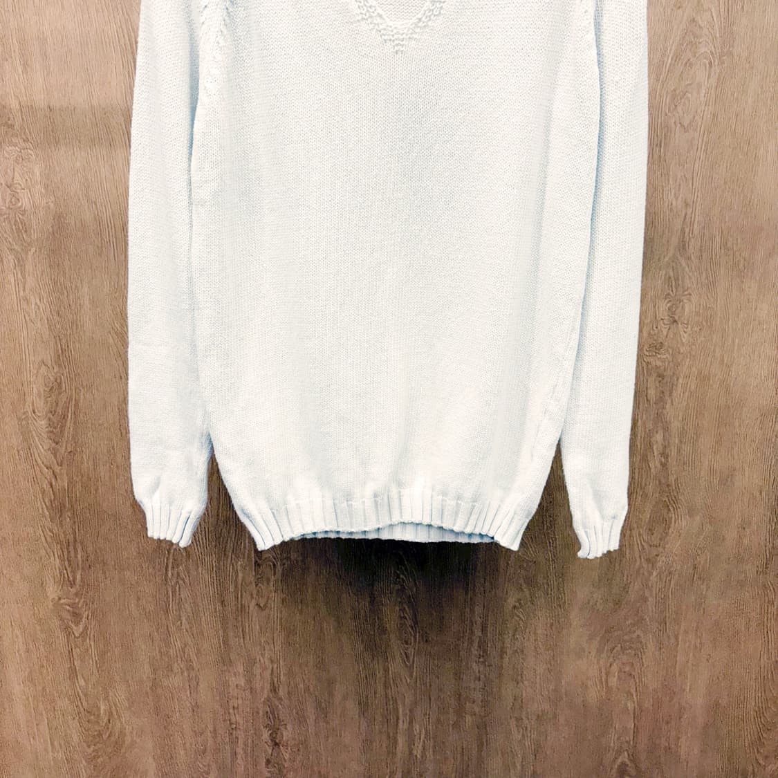 막스마라 위켄드 브이넥 니트 케이블 조직 레글런 슬리브 디테일 아이보리 상품이미지5