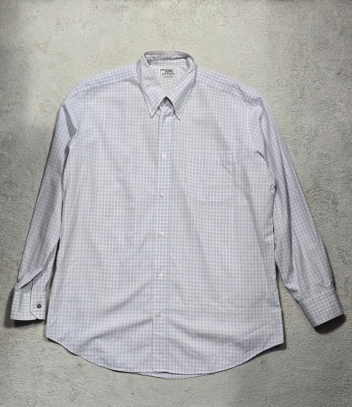 Hermes 에르메스 체크 패턴 커프스 셔츠 41 상품이미지1