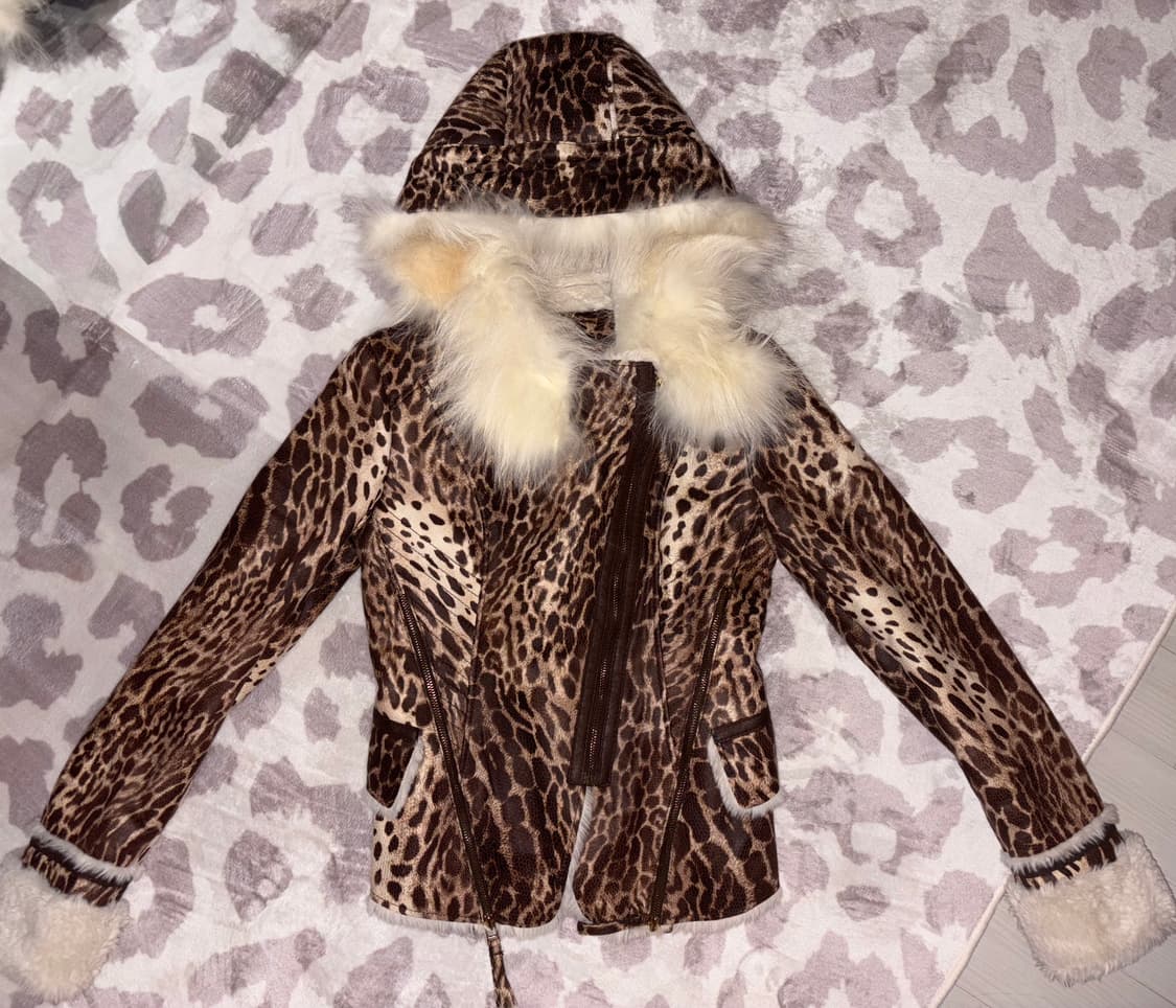 에고이스트 갸루 레오파드 퍼 무스탕 상품이미지1