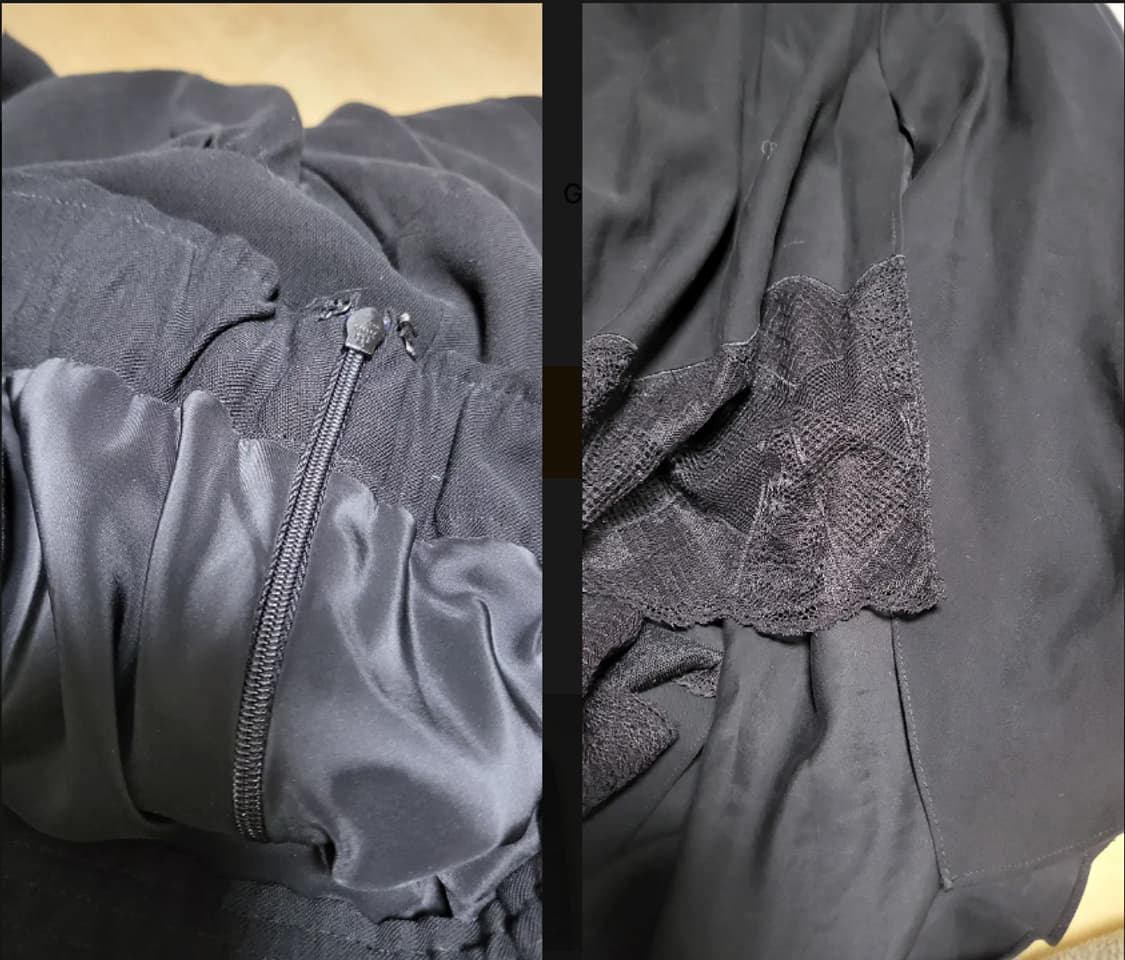 sjsj 19fw 블랙 레이스 스커트 상품이미지5