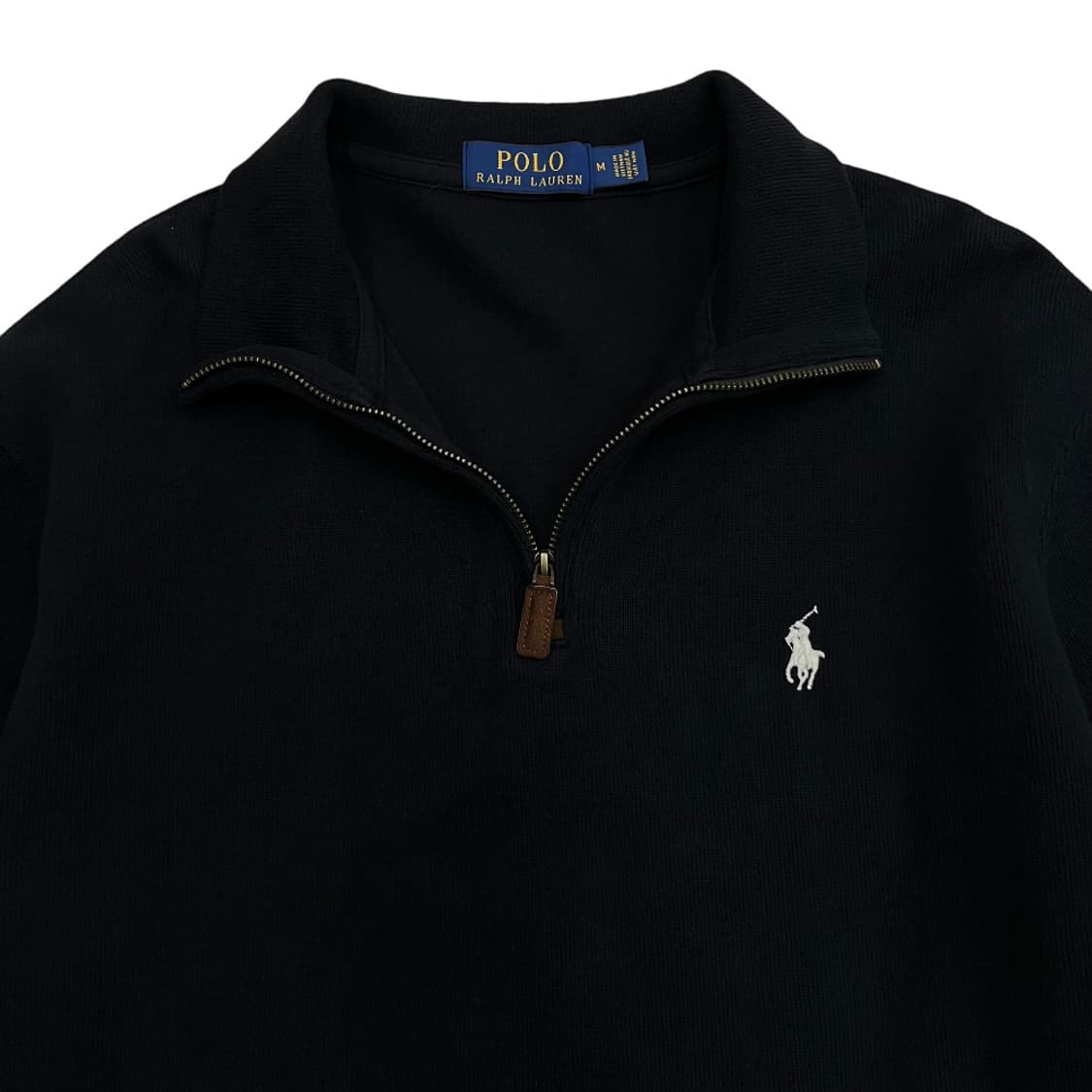 폴로 랄프로렌 화이트포니 블랙 반집업 M 상품이미지4