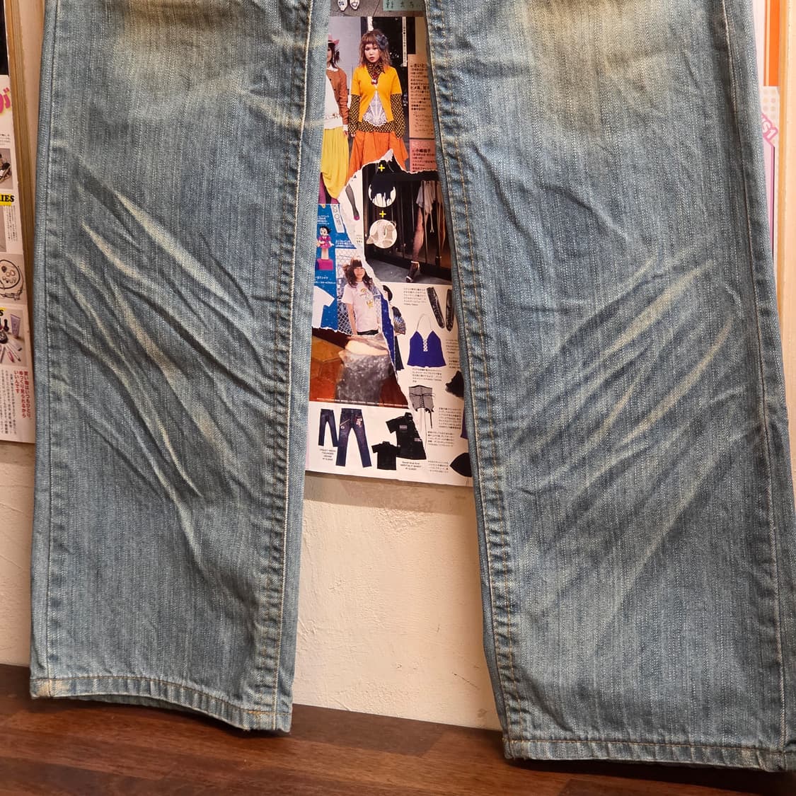 스티치 포켓 연청 워싱 데님 팬츠 상품이미지7